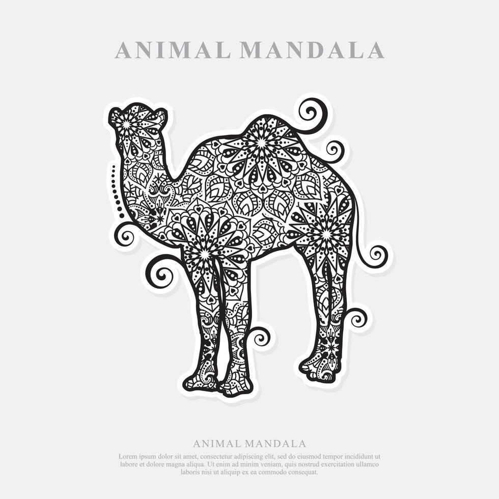mandala de camello. elementos decorativos vintage. patrón oriental, ilustración vectorial. vector