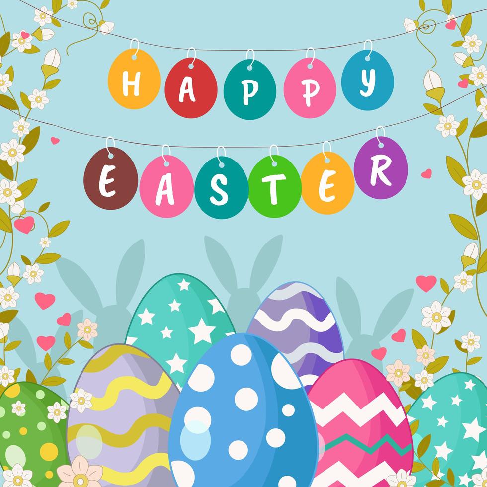 Easter Eggs with Floral Ornaments vector