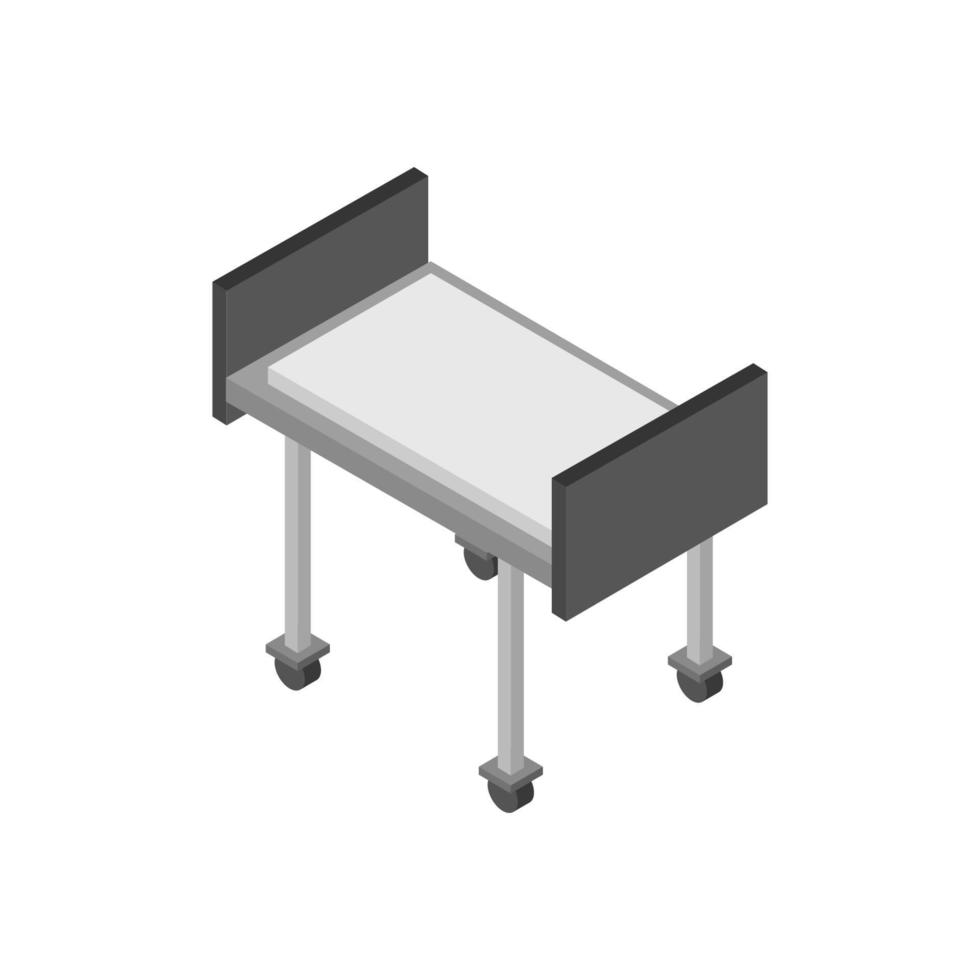 Isometric Hospital Bed On White Background vector