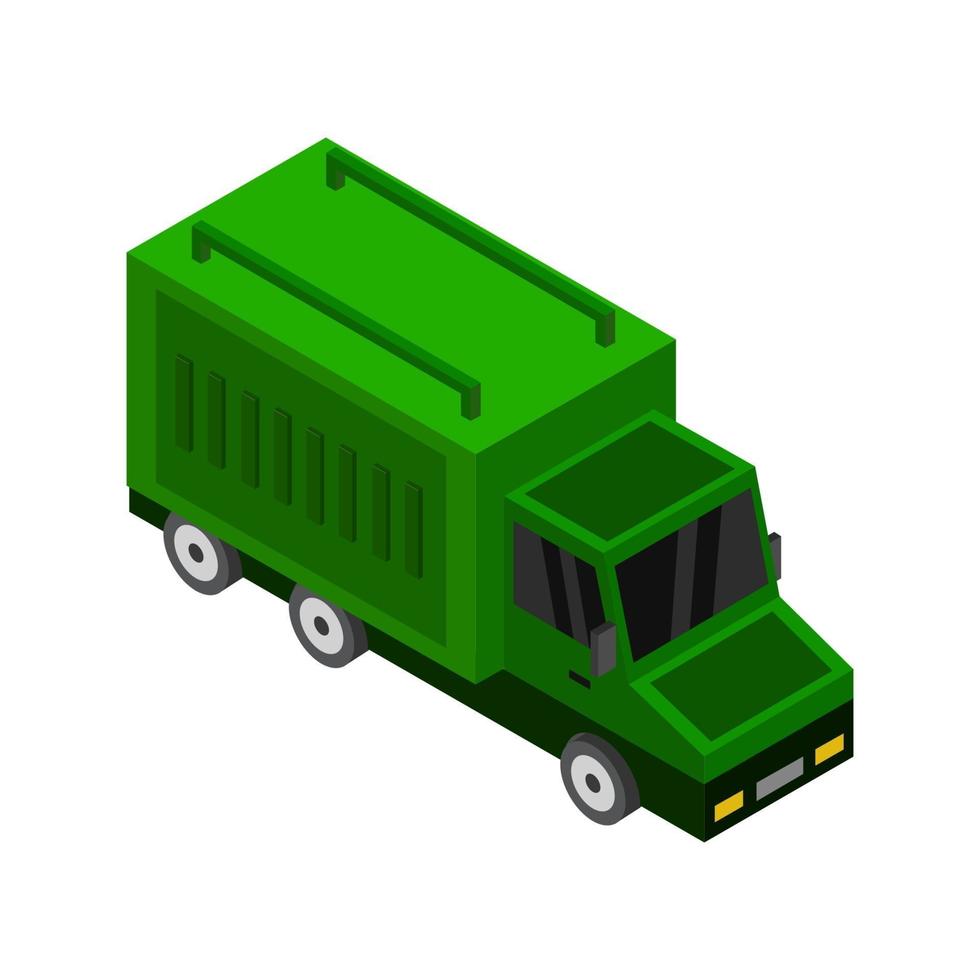 Isometric Military Truck On White Background vector