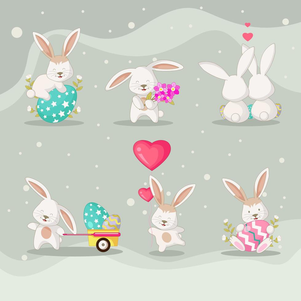 Easter Rabbit Character Collection vector
