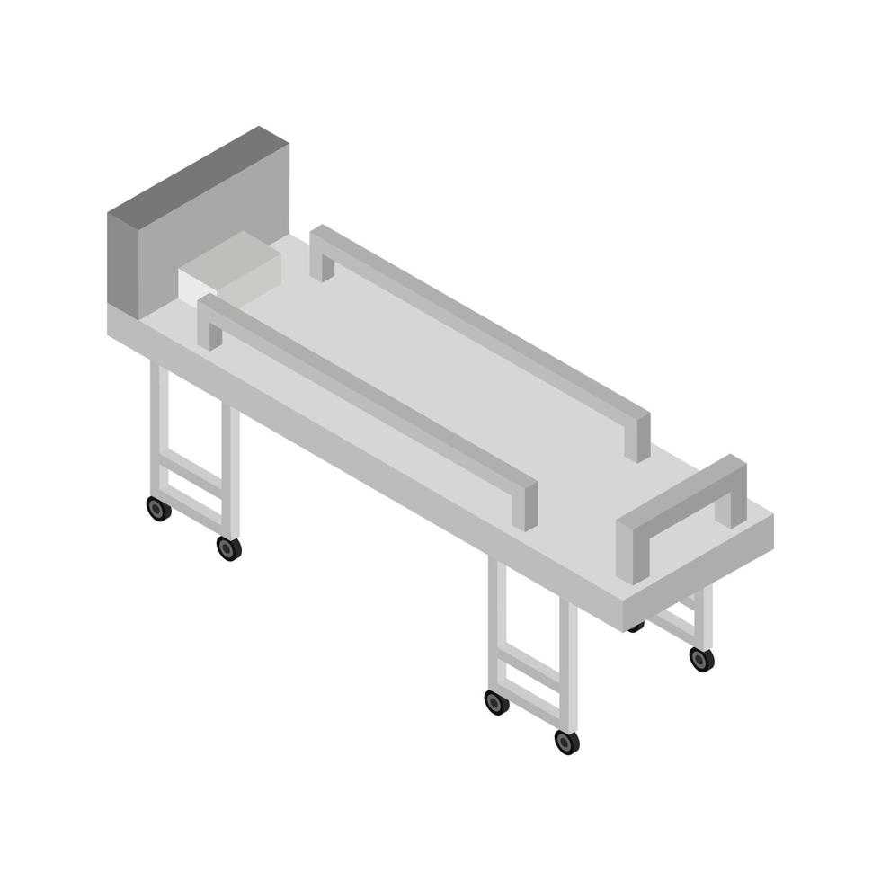 Isometric Hospital Bed On White Background vector