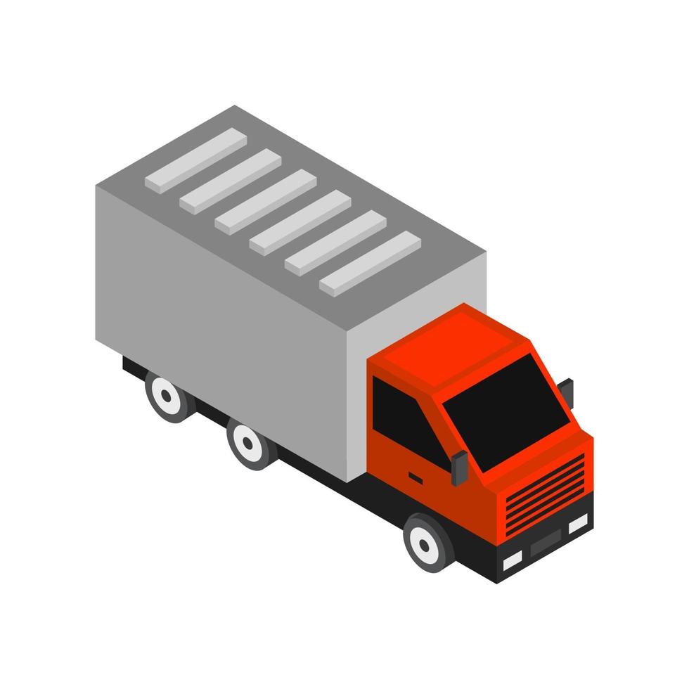 Isometric Truck On White Background vector