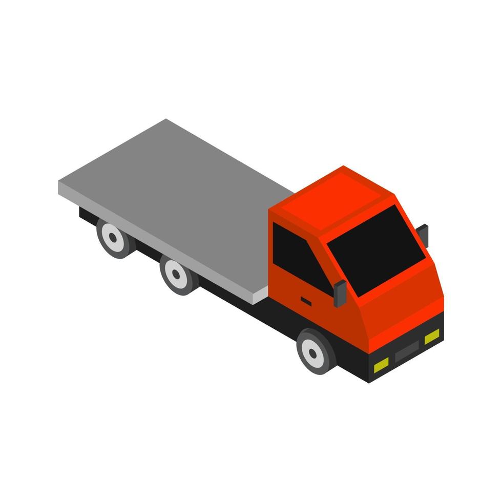 Isometric Truck On White Background vector