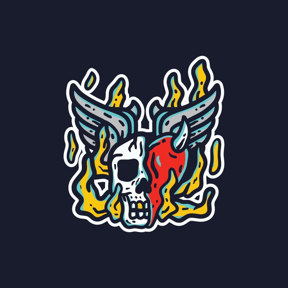 Skull paradise skeleton. skateboard vector