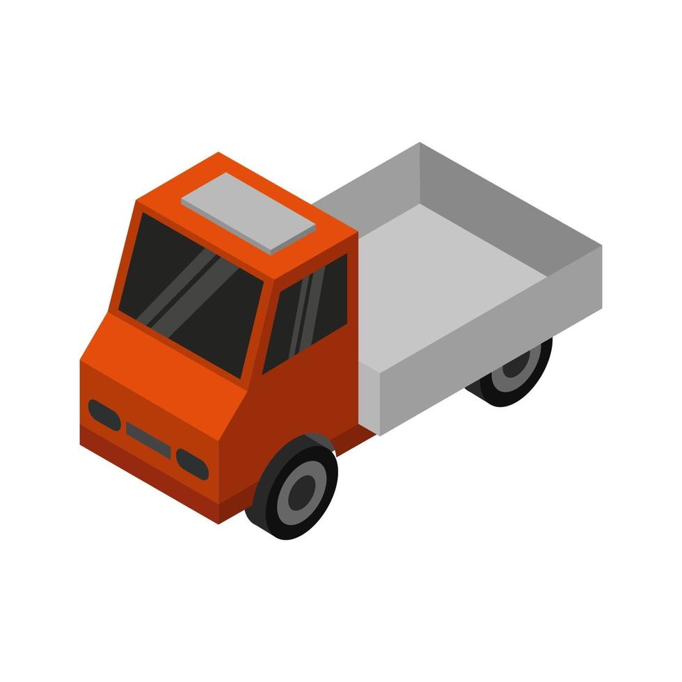 Isometric Truck On White Background vector