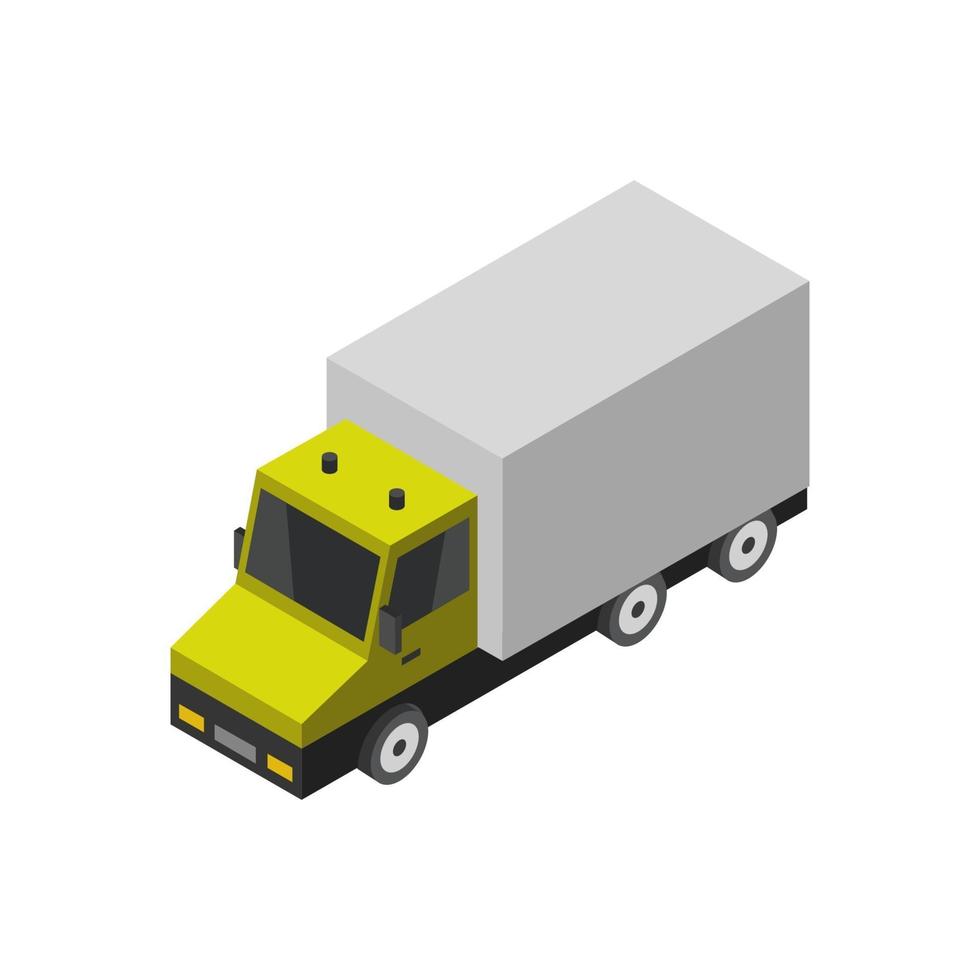 Isometric Truck On White Background vector