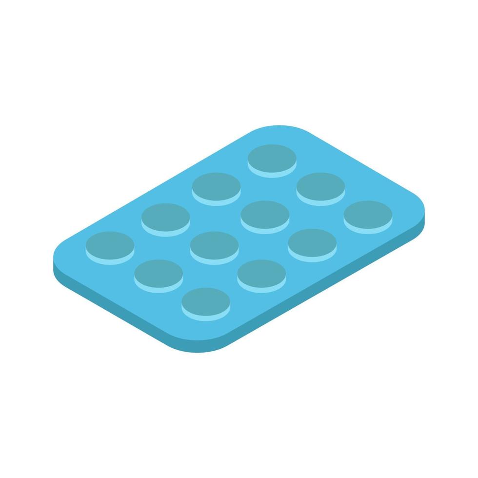 Isometric Pills On White Background vector