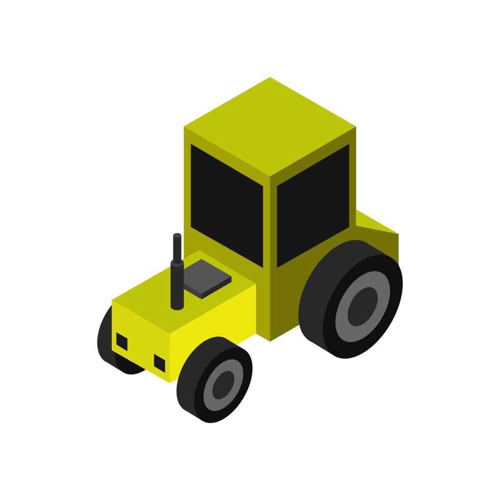 Isometric Tractor On White Background vector