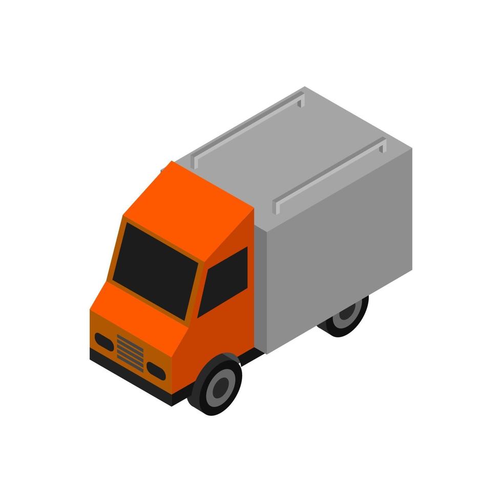 Isometric Truck On White Background vector