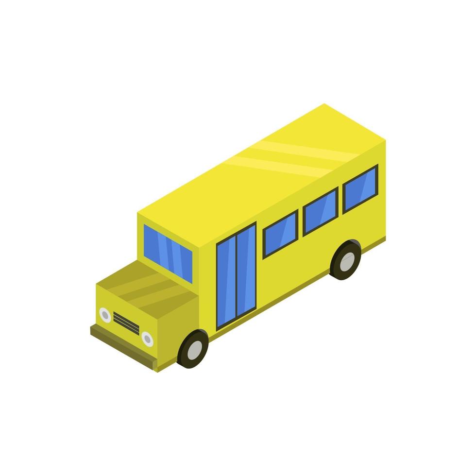 Isometric School Bus On White Background vector