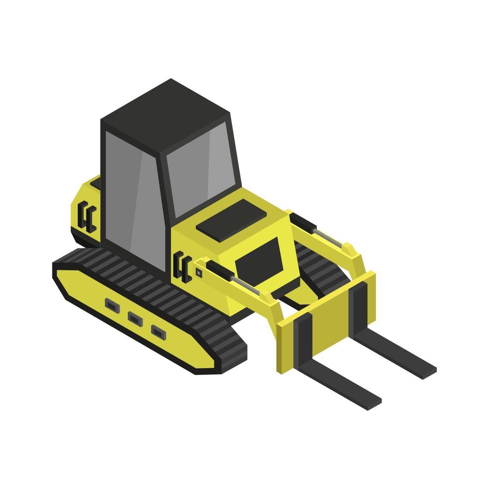 Isometric Excavator On White Background vector