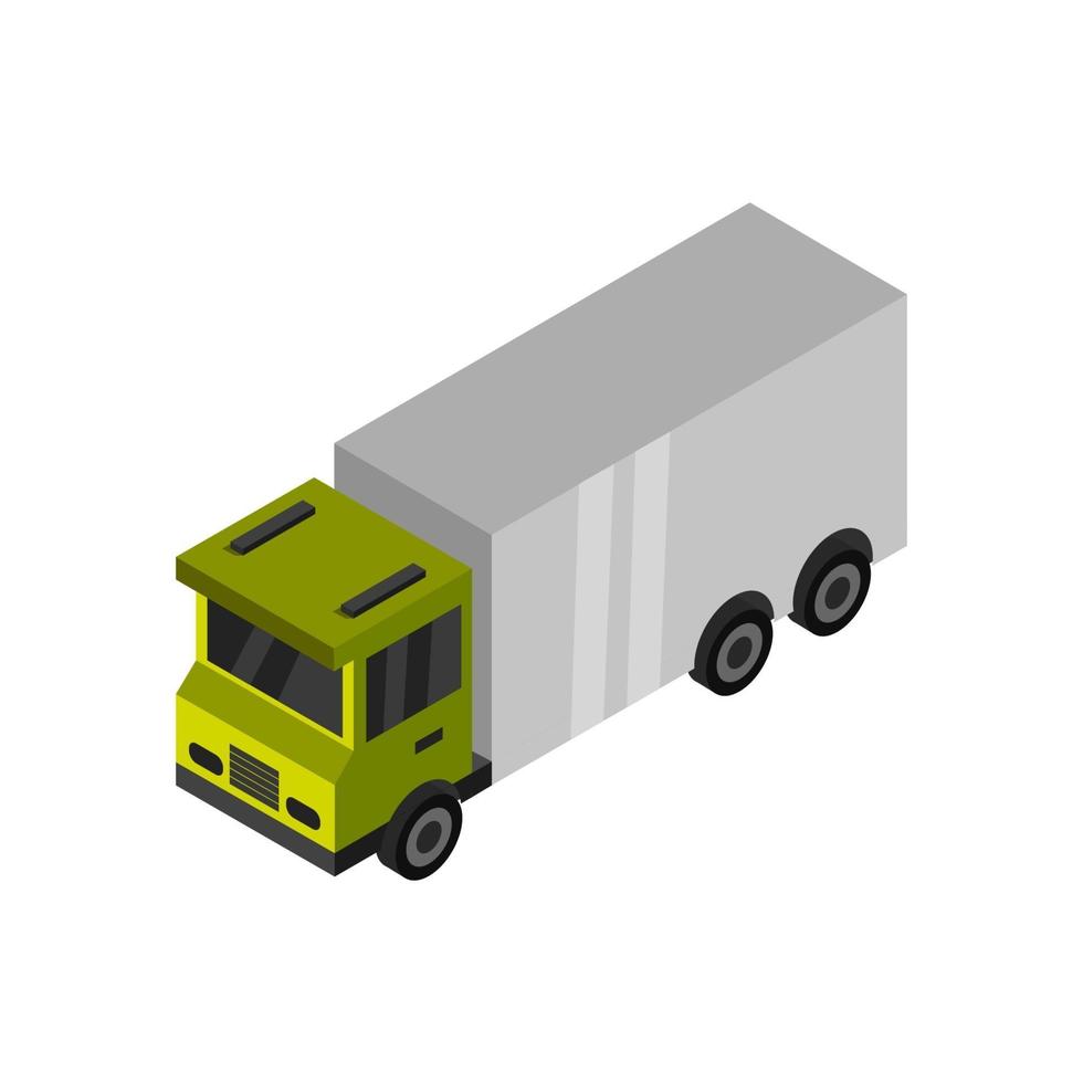 Isometric Truck On White Background vector