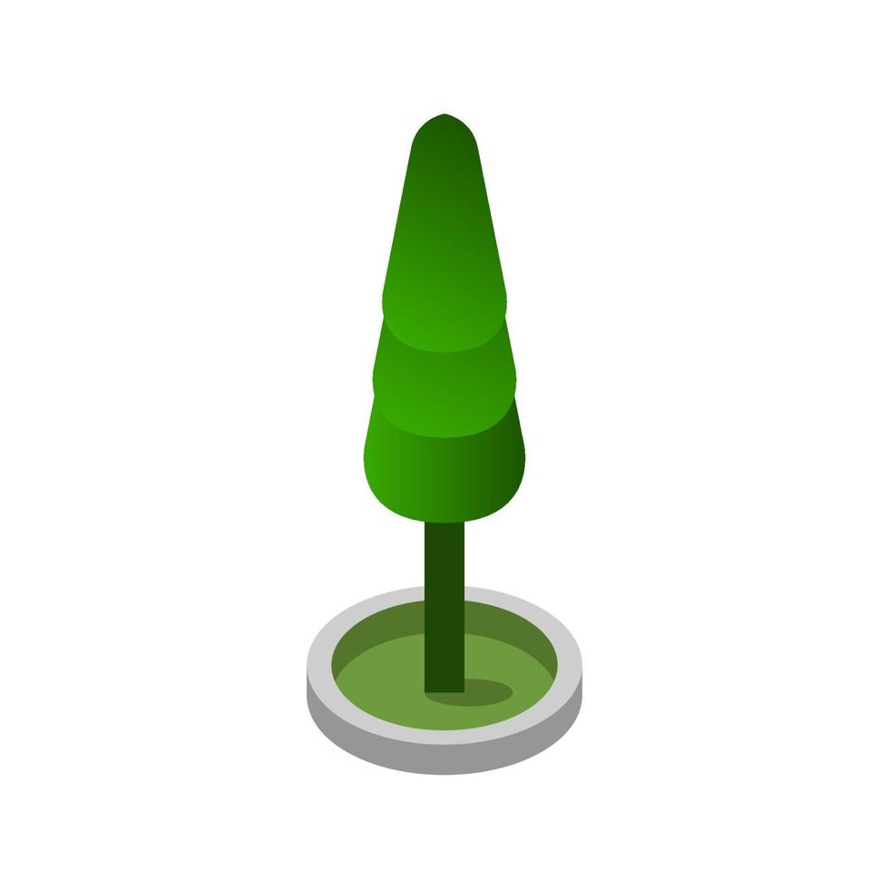 Isometric Tree On White Background vector