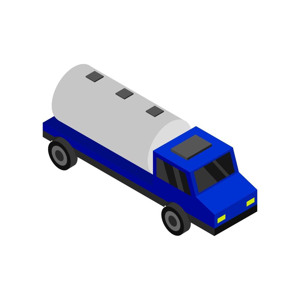 Isometric Tank Truck On White Background vector