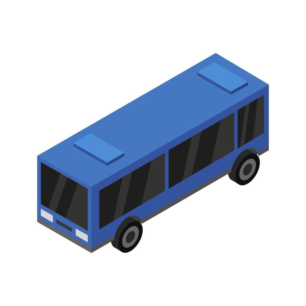 City Bus Isometric On White Background vector