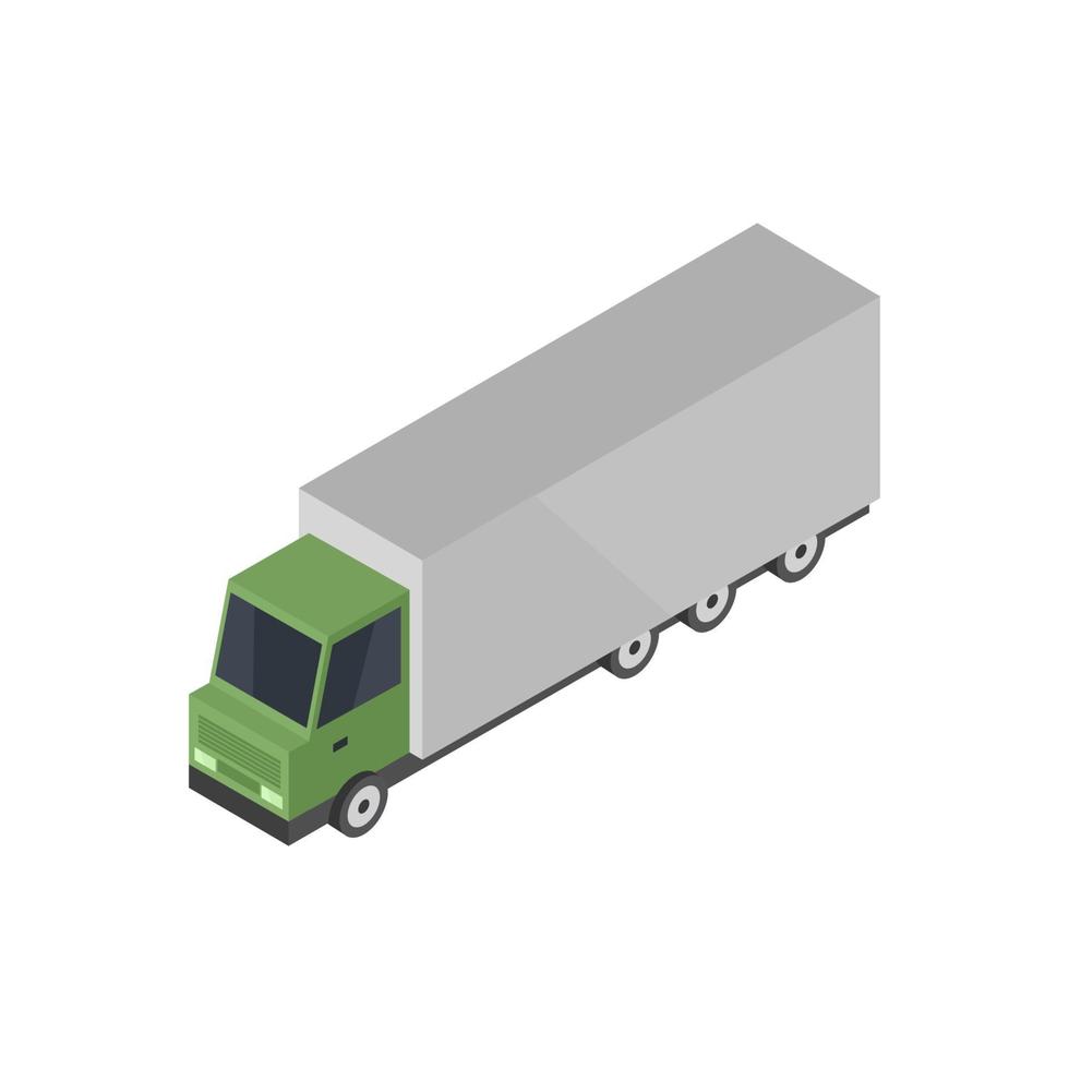 Isometric Truck On White Background vector