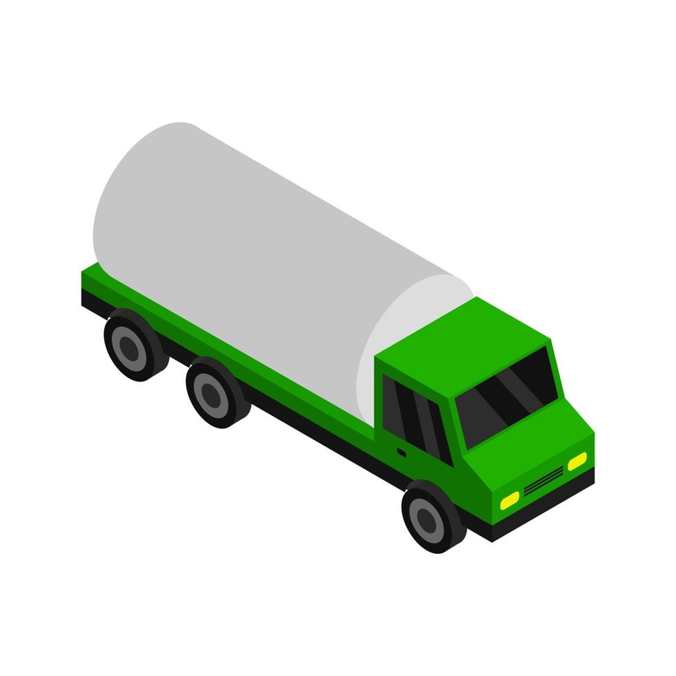 Isometric Tank Truck On White Background vector