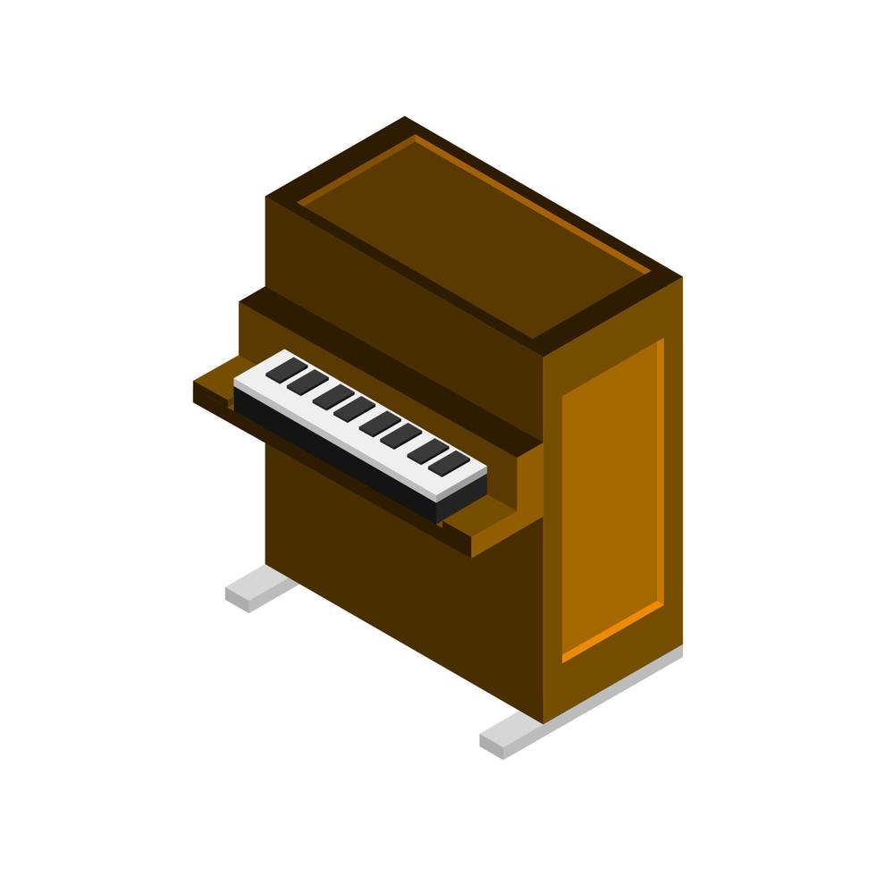 piano isométrico sobre fondo blanco vector