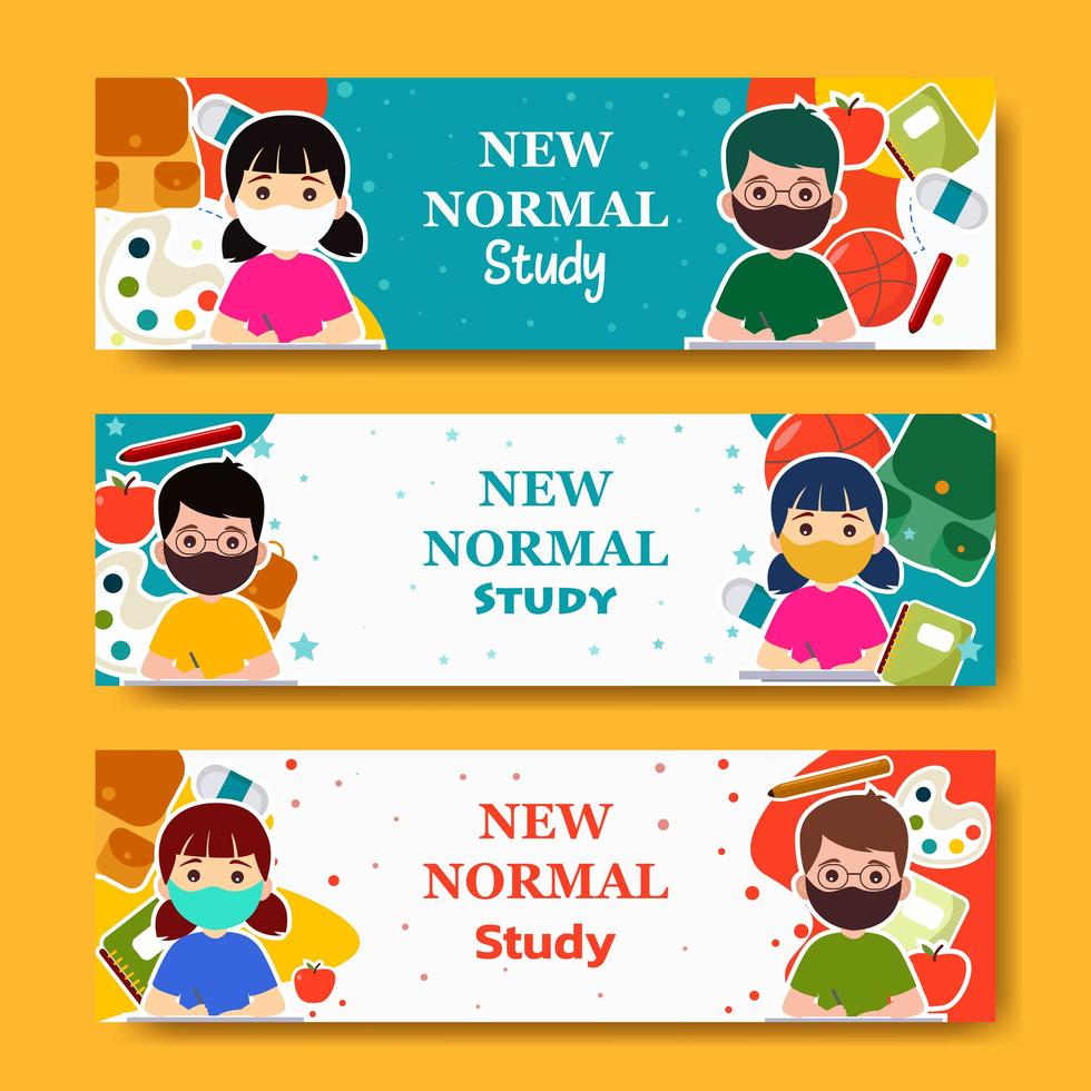 New Normal Banner For Study vector