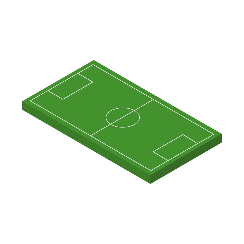 Campo de fútbol isométrico sobre fondo blanco. vector