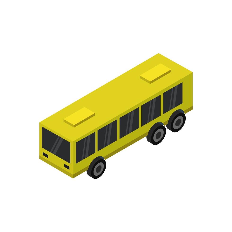 City Bus Isometric On White Background vector