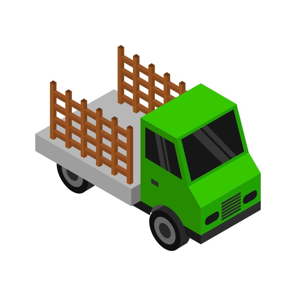 Isometric Truck On White Background vector