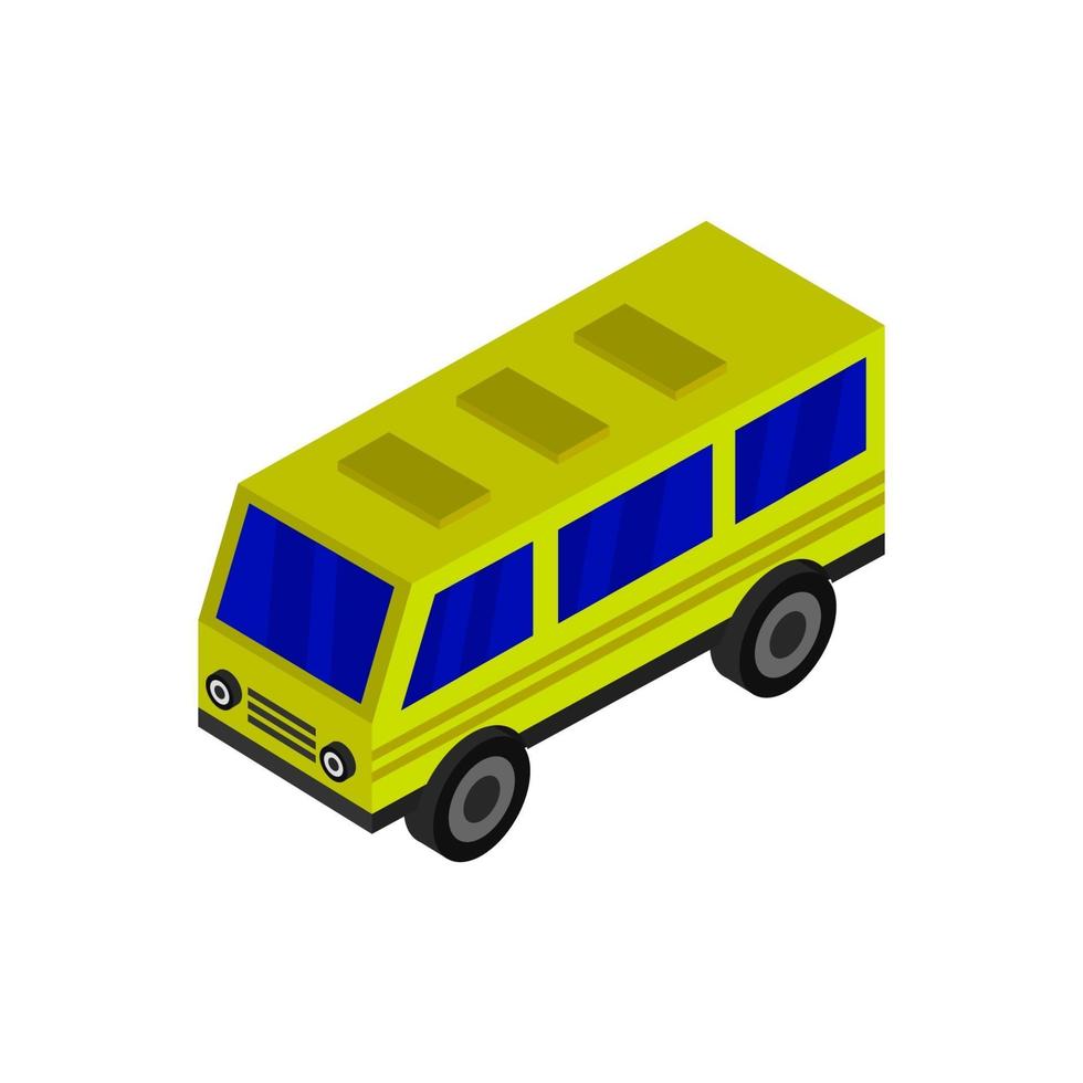 Isometric School Bus On White Background vector