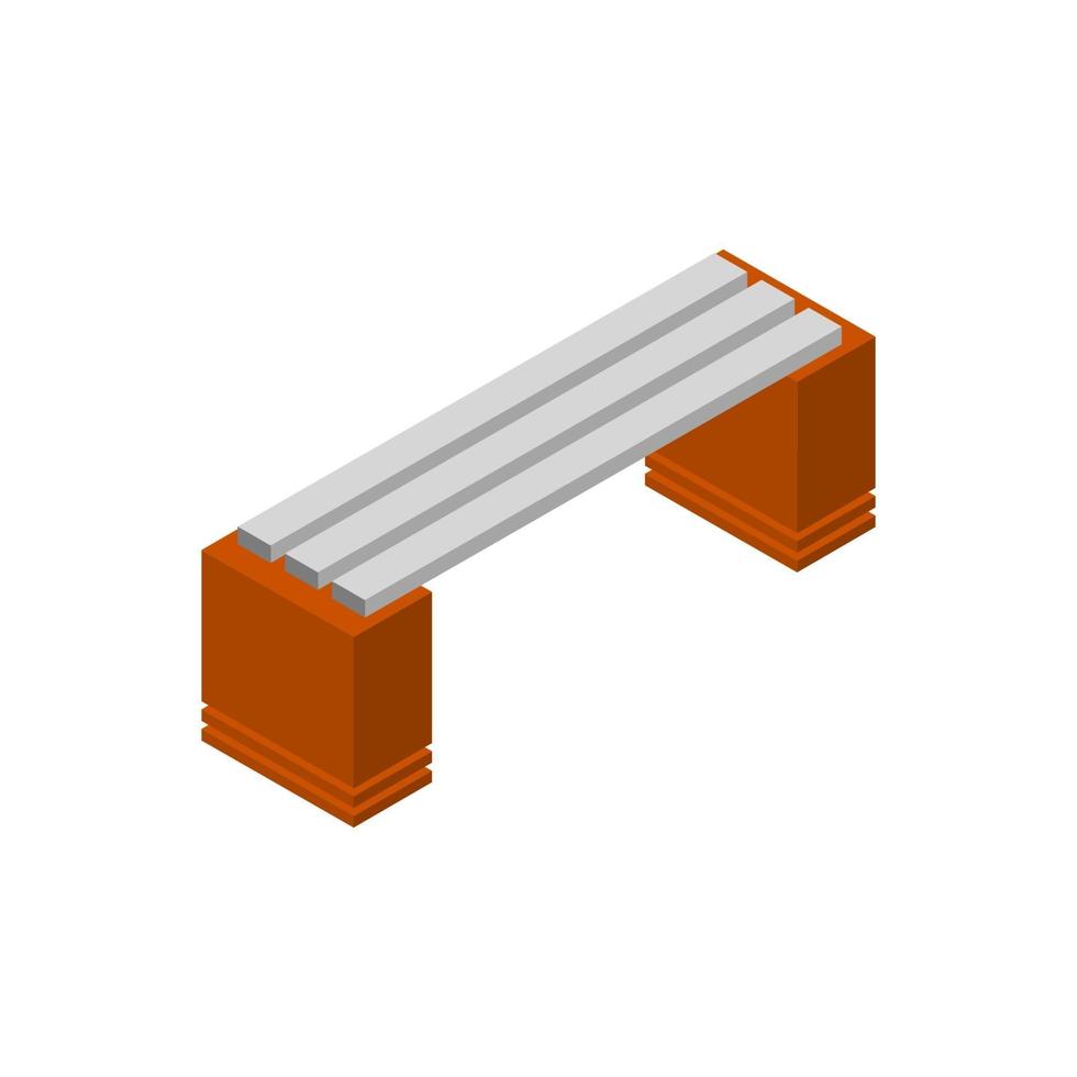 Isometric Bench On White Background vector