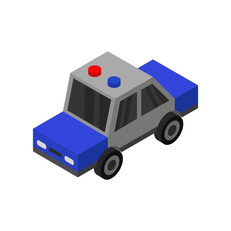 Isometric Police Car On White Background vector