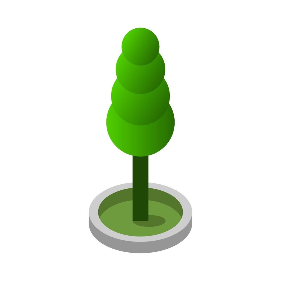 Isometric Tree On White Background vector