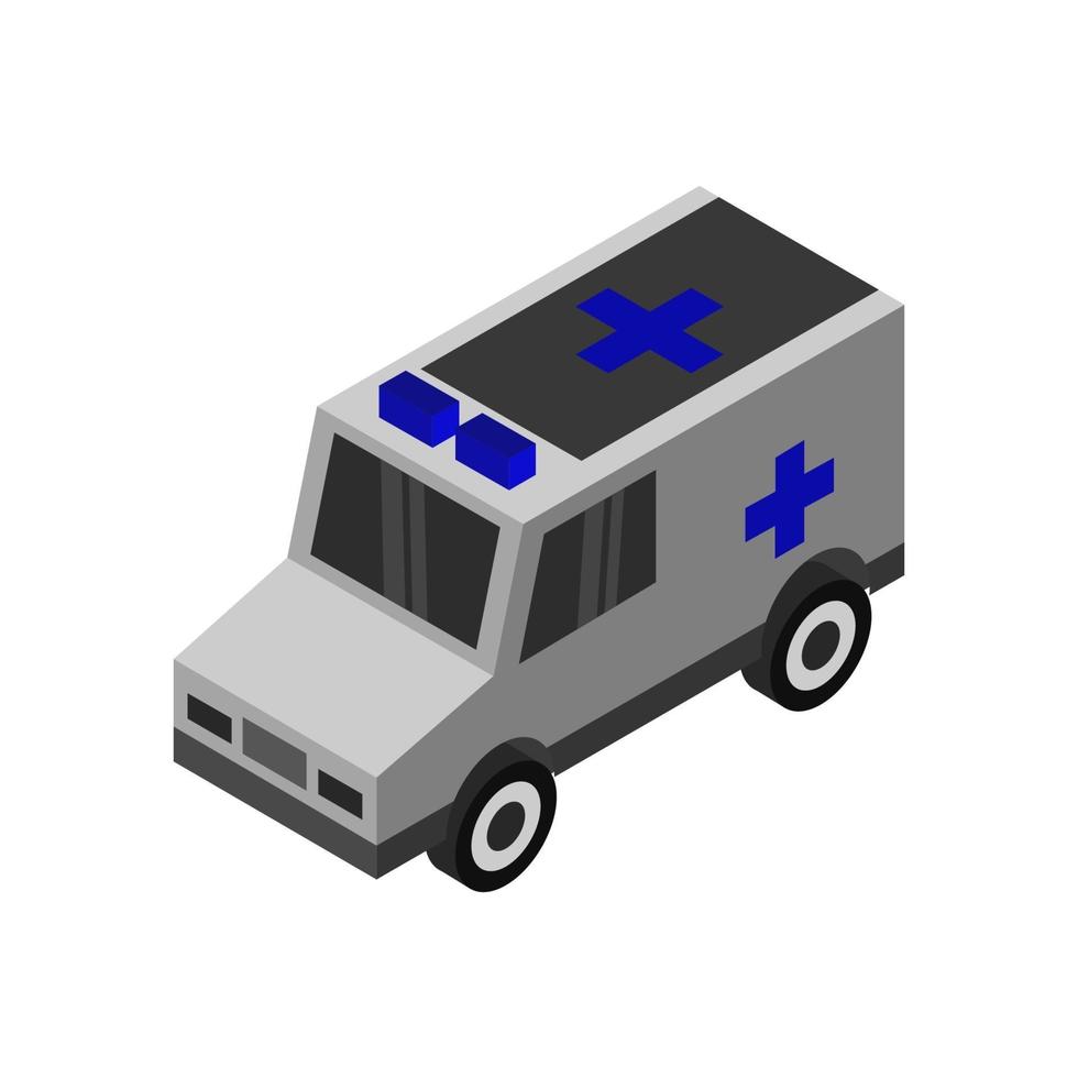 Isometric Ambulance On White Background vector