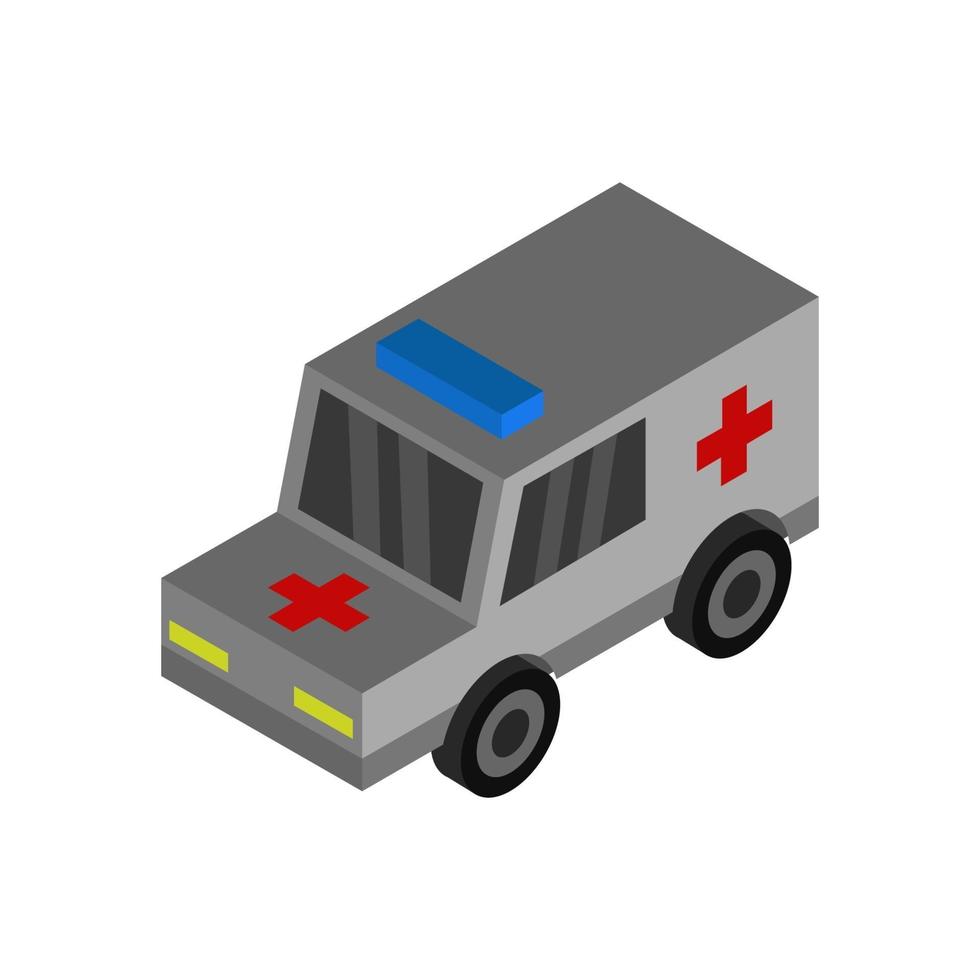 Isometric Ambulance On White Background vector