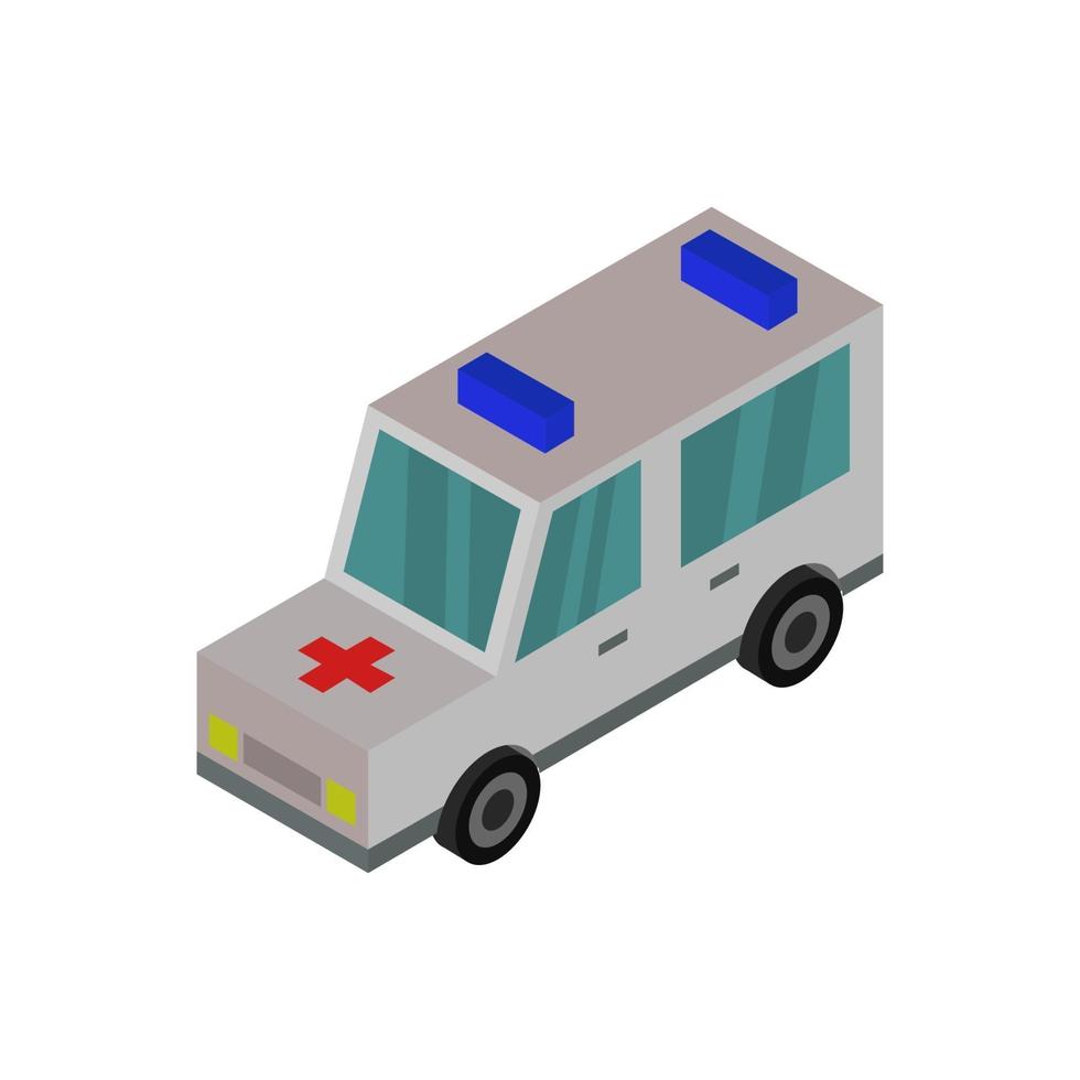 Isometric Ambulance On White Background vector