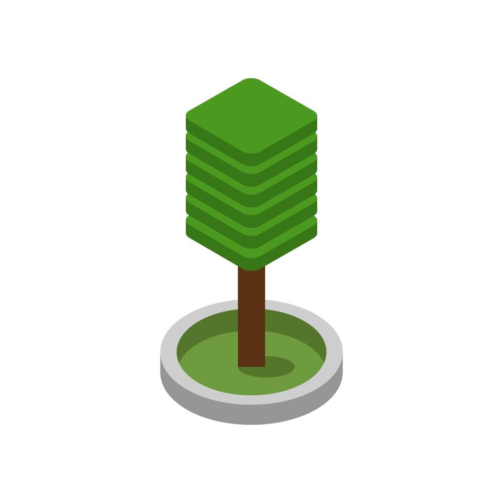 Isometric Tree On White Background vector