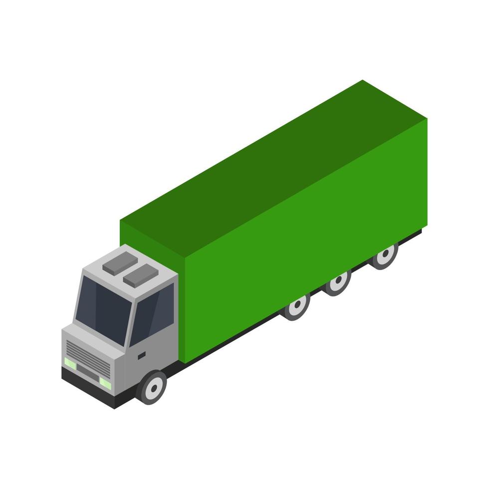 Isometric Truck On White Background vector