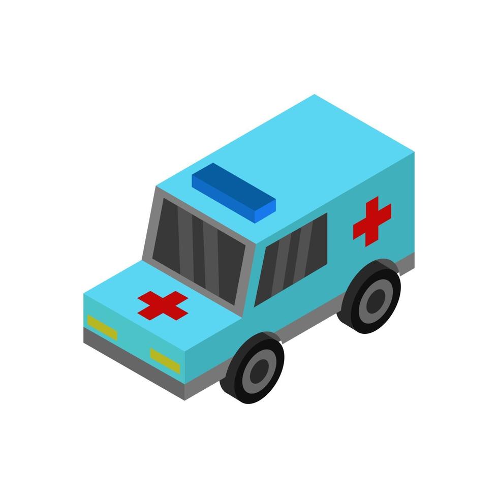 Isometric Ambulance On White Background vector