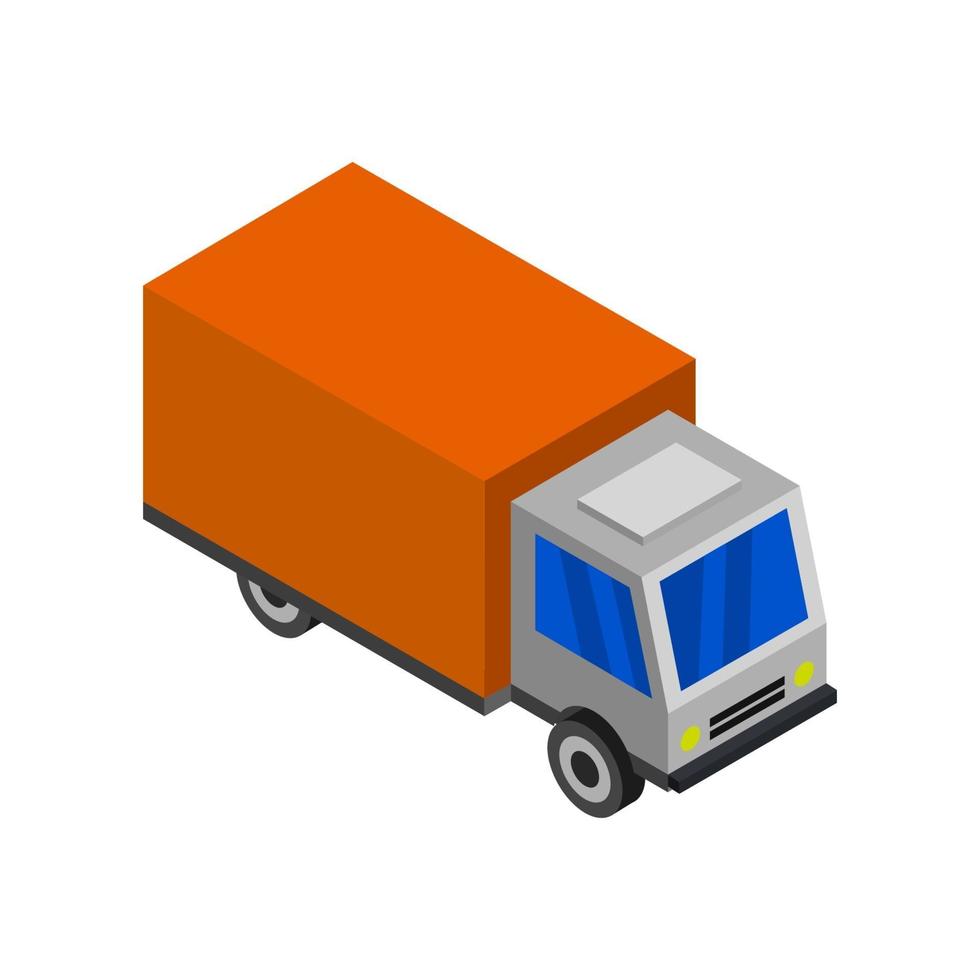 Isometric Truck On White Background vector