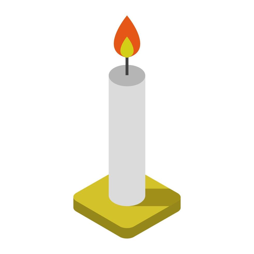 Isometric Candle On White Background vector