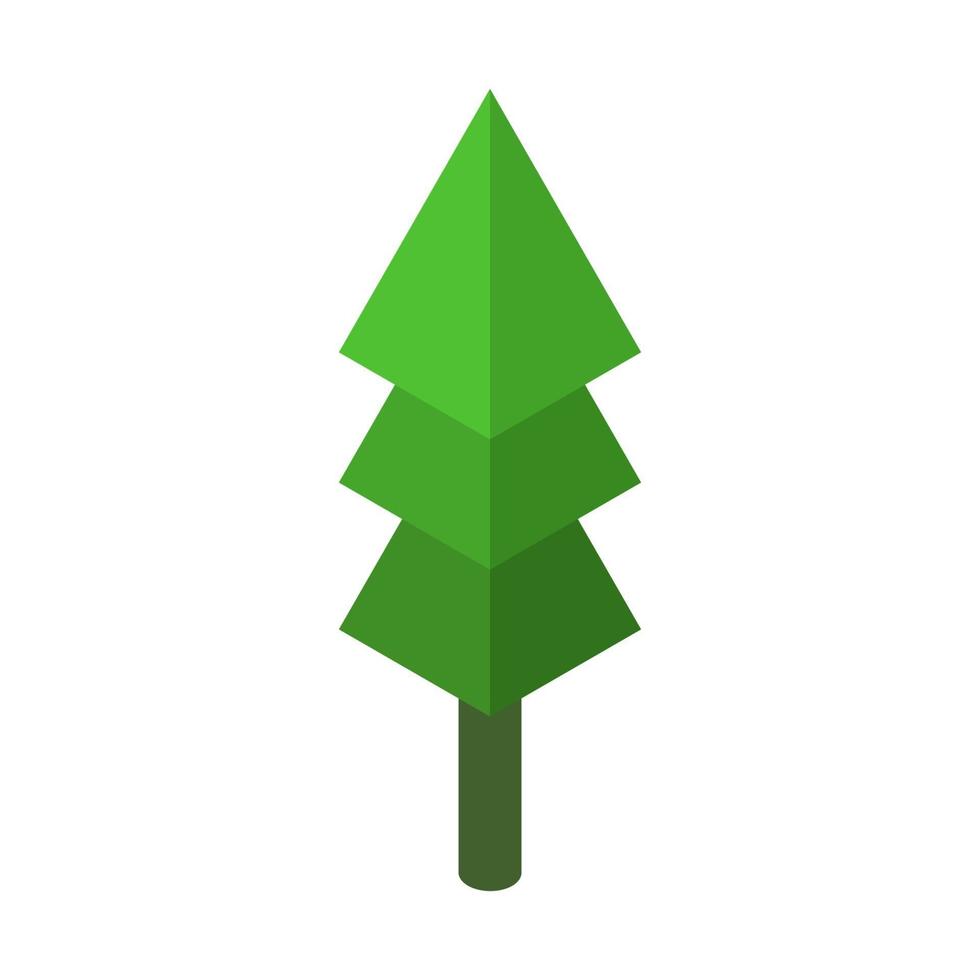 Isometric Tree On White Background vector