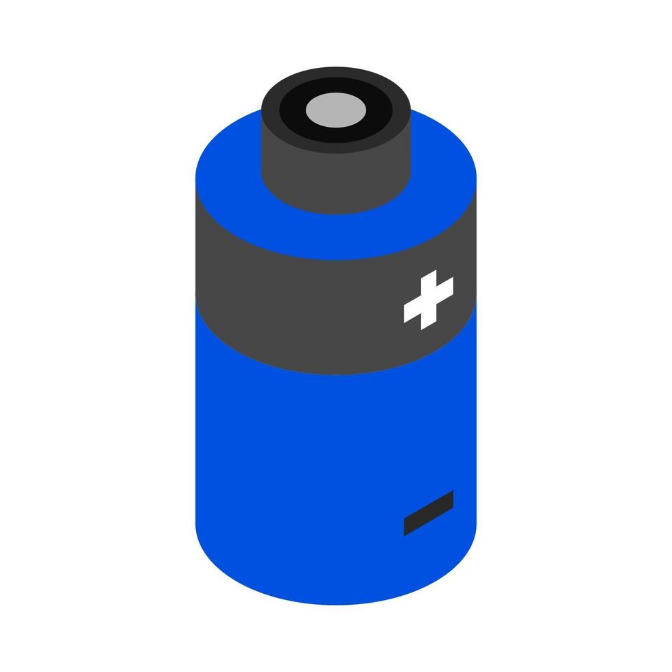 Isometric Battery On White Background. vector