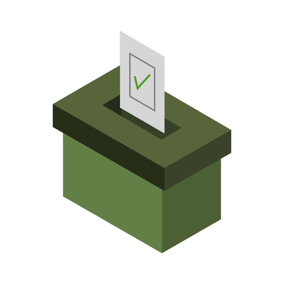 Isometric Vote Box On White Background vector