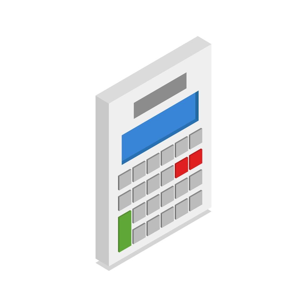 calculadora isométrica sobre fondo blanco vector