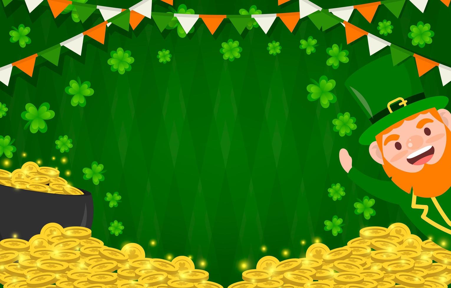 Leprechaun is Waving Hand to Celebrate St. Patrick's Day vector