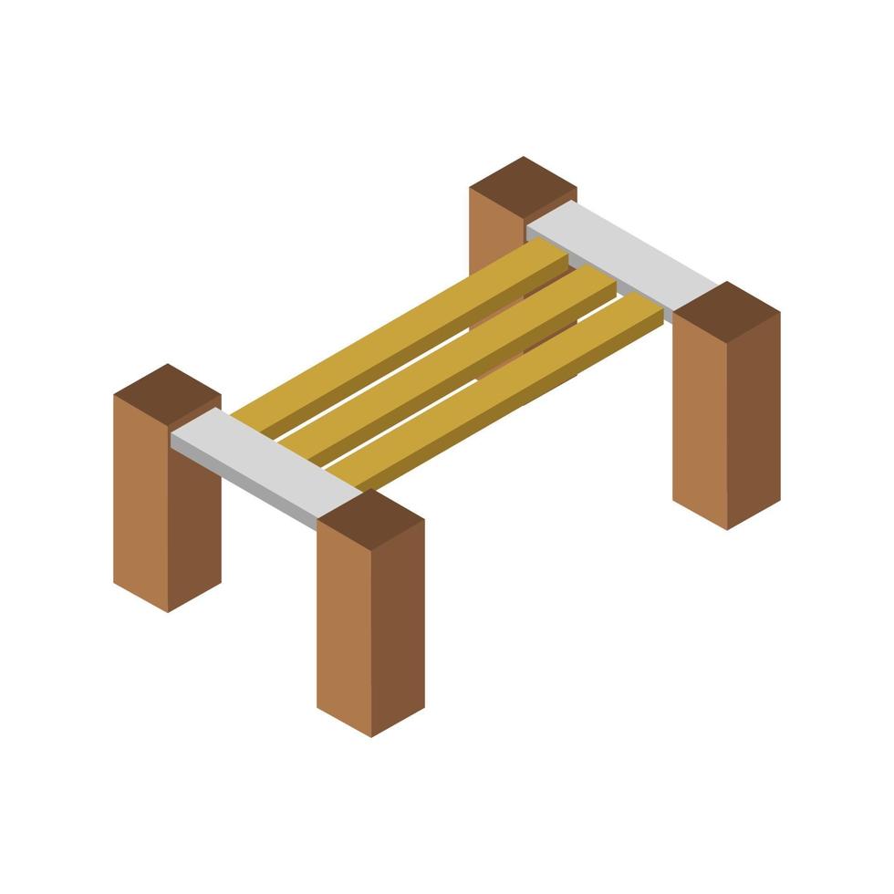 Isometric Bench On White Background vector