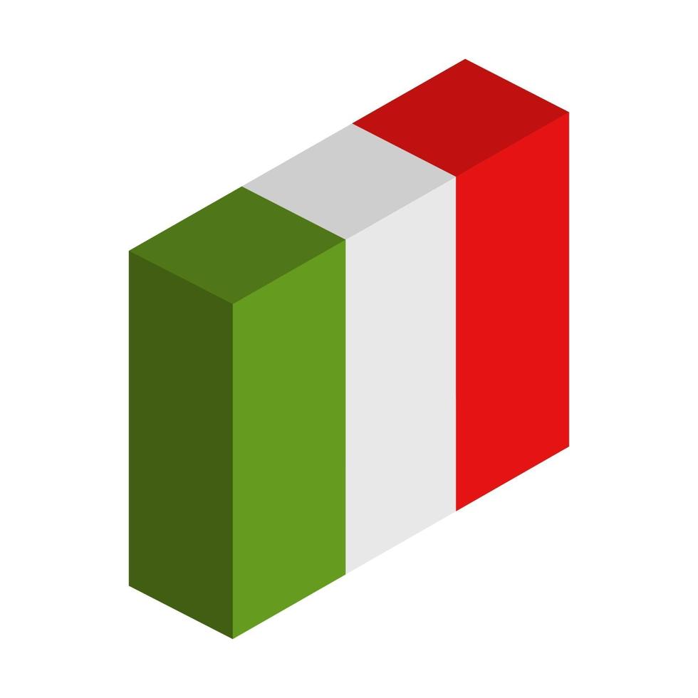 bandera de italia isométrica sobre fondo blanco vector