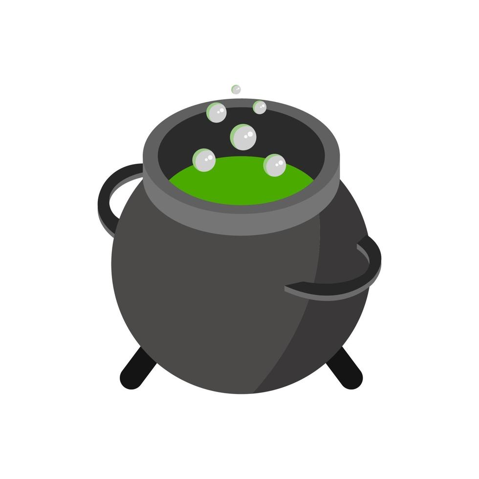 Isometric Cauldron On White Background vector