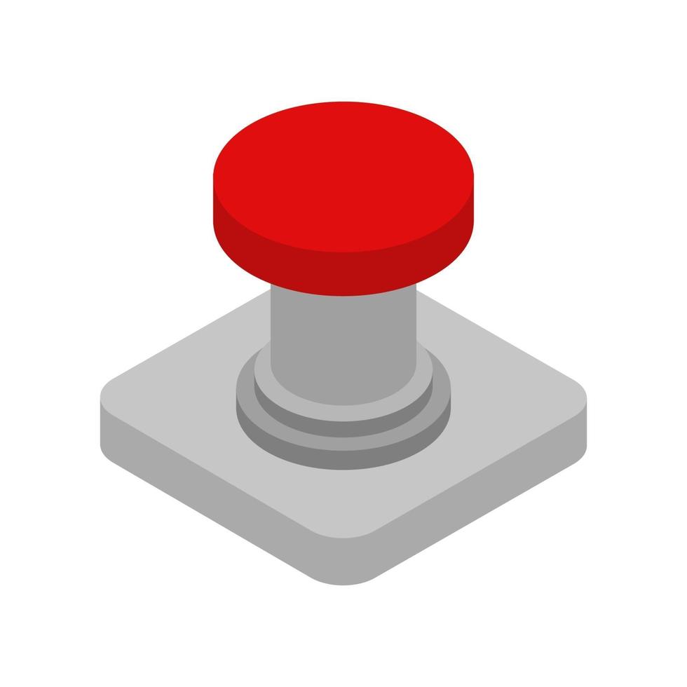 Isometric Alarm Button On White Background vector