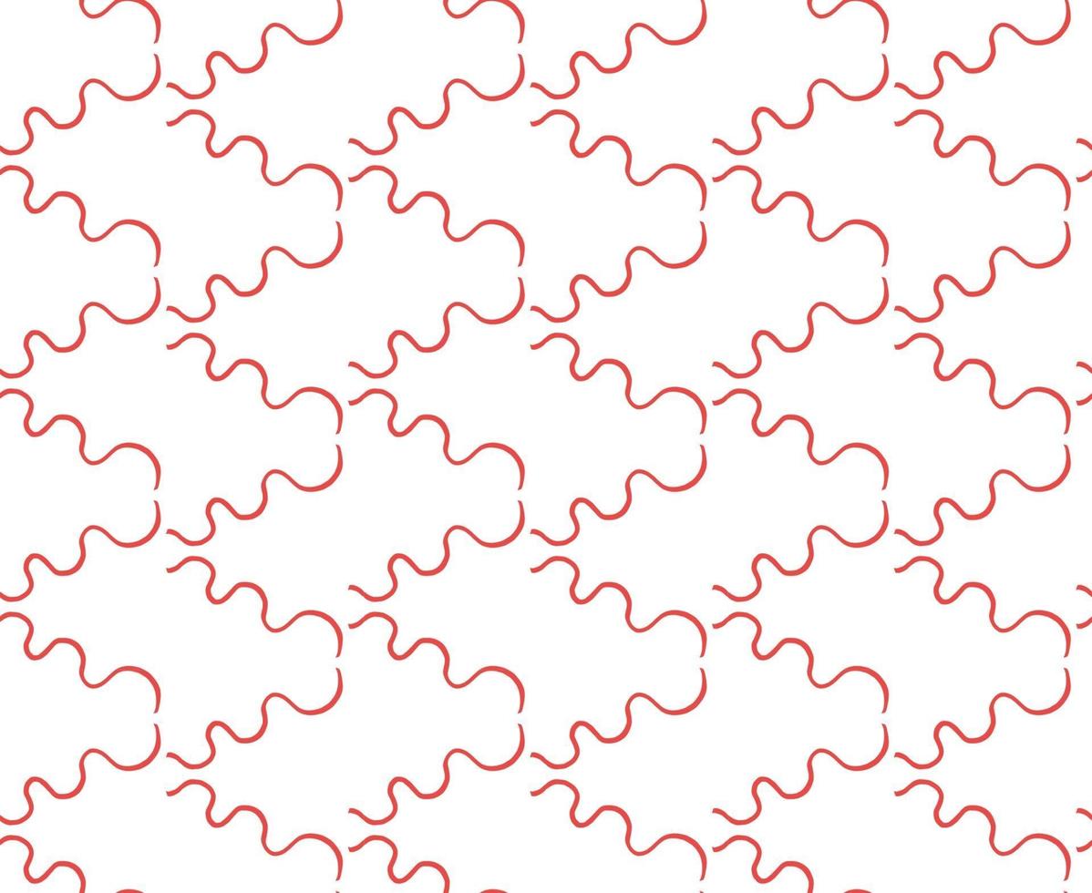 Vector texture background, seamless pattern. Hand drawn, red, white colors.