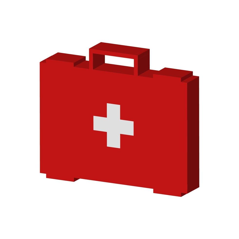 Isometric Medical Suitcase On White Background vector